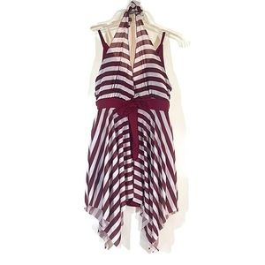 Red and White One Piece Swimsuit